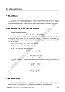 Le distancemètre - Application topographique