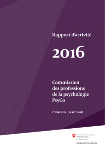 Rapport d`activité Commission des professions de la psychologie