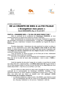 DE LA CRAINTE DE DIEU A LA FOI FILIALE