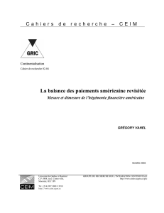 La balance des paiements américaine revisitée - IEIM-UQAM