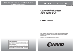 Carte d`évaluation CCS 9620 EV3