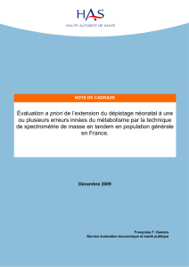 Note de cadrage - Société Française de Néonatologie