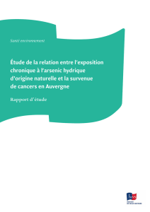 Étude de la relation entre l`exposition chronique à l`arsenic hydrique