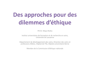 Des approches pour des dilemmes d`éthique