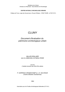 CLUNY Document d`évaluation du patrimoine archéologique urbain