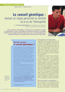 Le conseil génétique - Association Française des Hémophiles
