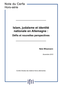 Islam, judaïsme et identité nationale en Allemagne : Note du Cerfa