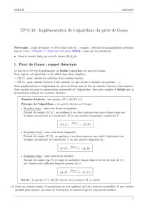 TP 9/10 : Implémentation de l`algorithme du pivot de Gauss