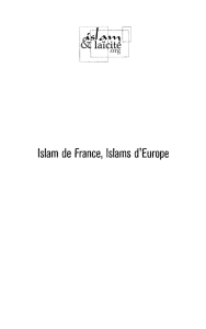 l ,al~l e Islam de France, Islams d`Europe