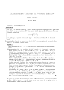 Développement: Théorème de Frobenius-Zolotarev