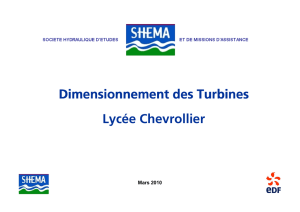 Dimensionnement des turbines