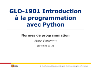 GLO-1901 Introduction à la programmation avec Python