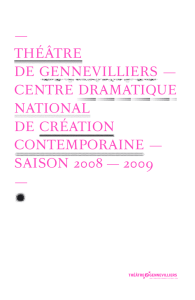 Brochure - Théâtre de Gennevilliers