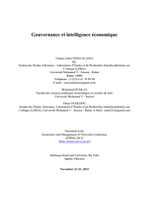 Gouvernance et intelligence économique