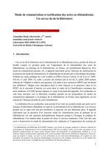 Mode de rémunération et tarification des actes en télémédecine. Un
