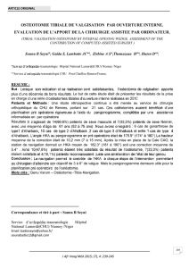 osteotomie tibiale de valgisation par ouverture interne. evaluation