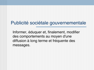 Publicité sociétale gouvernementale - Publici