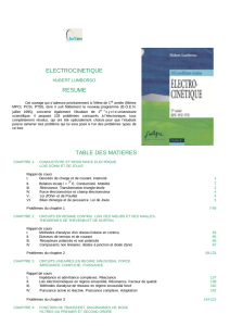 electrocinetique resume table des matieres