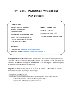 PSY 1035L – Psychologie Physiologique Plan de cours