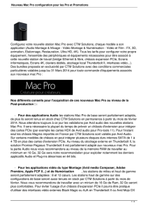 Nouveau Mac Pro configuration pour les Pro et