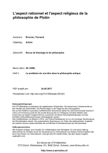 L`aspect rationnel et l`aspect religieux de la philosophie de Plotin