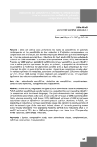 Réductions des complétives à l`infinitive correspondante