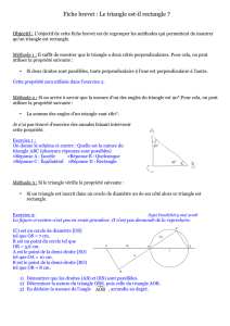 Fiche brevet : Le triangle est-il rectangle - Harchymaide