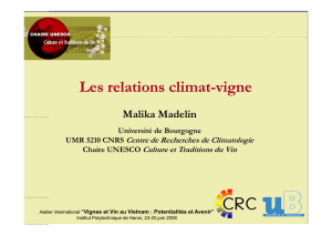 Les relations climat Les relations climat