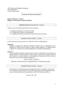 Examen de Microéconomie I