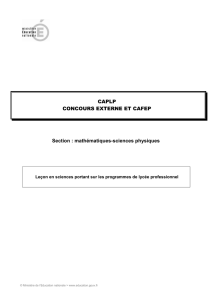 CAPLP CONCOURS EXTERNE ET CAFEP Section