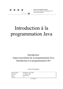 Introduction à la programmation Java - BFH