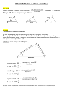 trigonométrie dans le triangle rectangle
