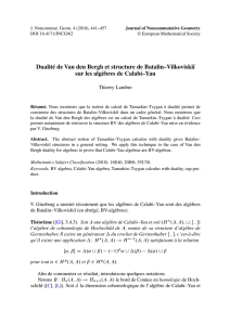 Dualité de Van den Bergh et structure de Batalin–Vilkoviskiı sur les