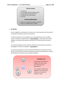 Chimie organique I – Les hydrocarbures Page 1 sur 10 H H C