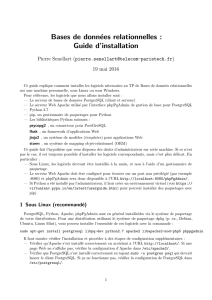 Bases de données relationnelles : Guide d`installation