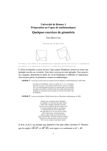 Quelques exercices de géométrie