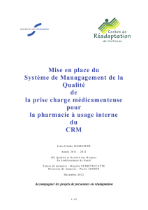 Mise en place du Système de Managagement de la Qualité de la