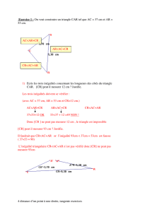 4 distance d`un point à une droite, tangente exercices Exercice 1