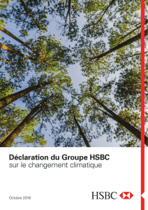 Déclaration du Groupe HSBC sur le changement climatique