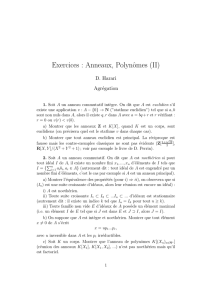Exercices : Anneaux, Polynômes (II)