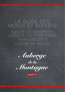 Guide des menus et buffets
