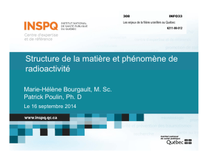 Structure de la matière et phénomène de radioactivité