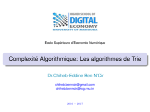 Complexité Algorithmique: Les algorithmes de Trie