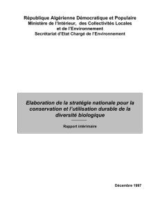 CBD First National Report - Algeria (French version)
