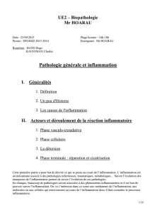 Pathologie générale et inflammation