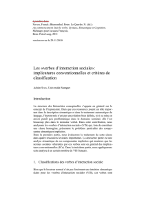 Les «verbes d`interaction sociale