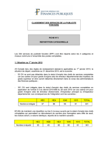 CLASSEMENT DES SERVICES DE LA PUBLICITE FONCIERE