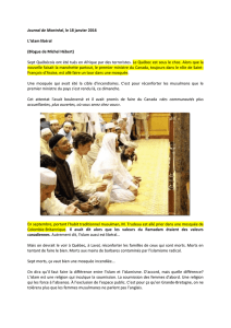 Journal de Montréal, le 18 janvier 2016 L`islam