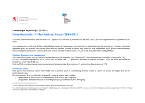 Présentation du 1er Plan National Cancer 2014-2018