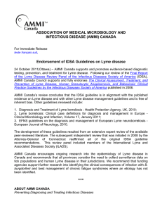 (AMMI) CANADA Endorsement of IDSA Guidelines on Lyme disease